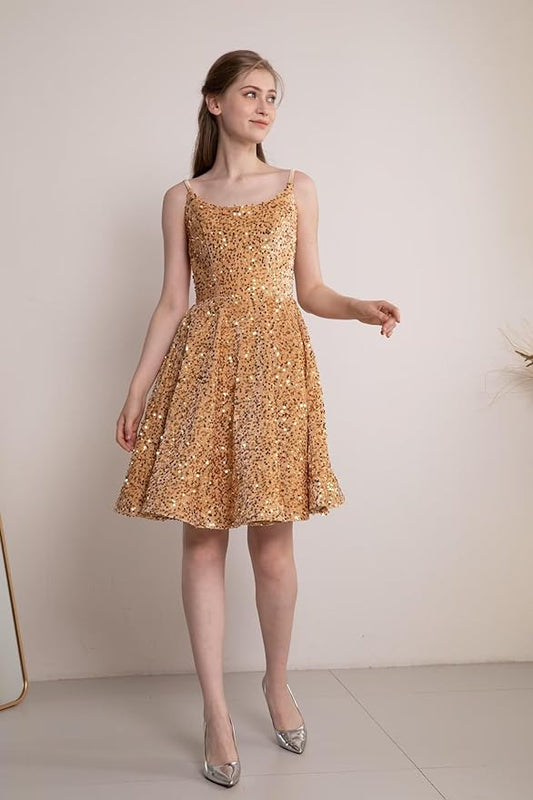 Sequin Short Homecoming Dresses for Teens Sparkly Prom Dresses SYH81