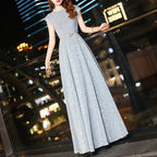 Elegant Sleeveless Slim Waist Evening Party Dresses 2023 New Fashion O-neck Prom Vestidos Sexy Wedding Party Dress-payinti