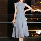 Elegant Sleeveless Slim Waist Evening Party Dresses 2023 New Fashion O-neck Prom Vestidos Sexy Wedding Party Dress-payinti