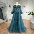 En oferta. Disponible para envío el 6, 8, 10, 12, 14 y 16 de 2025. Elegante vestido de noche árabe de corte A con cuentas y lujo. Vestidos 72655 