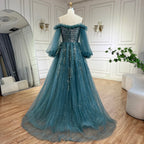 En oferta. Disponible para envío el 6, 8, 10, 12, 14 y 16 de 2025. Elegante vestido de noche árabe de corte A con cuentas y lujo. Vestidos 72655 