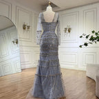 Luxus Dubai Arabisch Salbeigrün Meerjungfrau Abendkleid Kleider für Party LA72126A 