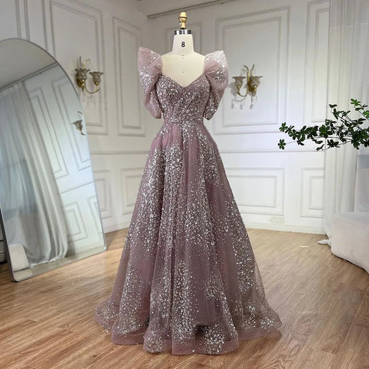 Glitzerndes Limettengrünes Luxus-Abendkleid aus Dubai, Verlobung, Arabisch, LA72447