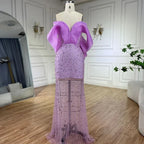 Luxury Lilac Long Evening Dress for Women Wedding Party LA71888