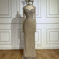 2025 Luxury Dubai Nude Sweetheart Mermaid Beaded Evening Gowns with Back Split for Women's Party LA72560A