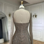 2025 Luxury Dubai Nude Sweetheart Mermaid Beaded Evening Gowns with Back Split for Women's Party LA72560A