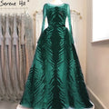 2025 Muslim Velvet Fabric Mermaid Luxury Blue Evening Dresses Dress With Skirt Formal Dress Plus Size LA60914