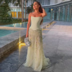 Vestido de noche árabe de lujo para boda, elegante vestido de fiesta formal LA72809