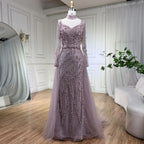 Arabien Blau Meerjungfrau Elegant Mit Überrock Luxus Dubai Abendkleider Kleider Für Frauen Hochzeit Party 2025 LA71653E 