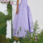 Arabien Lila Satin A-Linie Sexy Trägerloses Perlen Luxus Abendkleider Kleider Für Frauen Hochzeit Party 2025 LA72229 