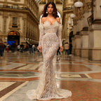 Luxury Mermaid Off Shoulder Evening Dresses for Wedding Party LA71908