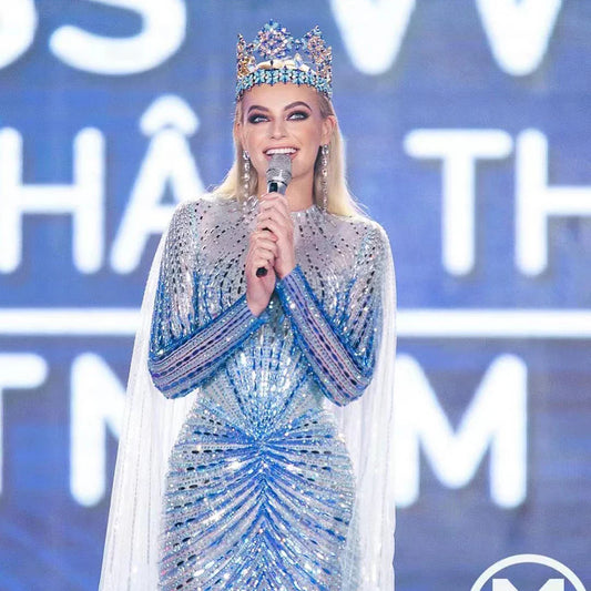 Arabisch Blau Meerjungfrau Elegante Abendkleider Kleider Lange 2025 Perlen Luxus Für Frauen Party LA71846 