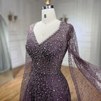 Arabic Caramel A-Line Elegant Strapless Luxury Beaded Long Evening Dress for Women - Wedding Party 2025 LA72147