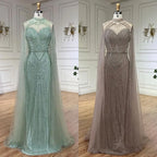 Luxury Nude Mermaid Evening Dress with Cape Sleeve LA72233A