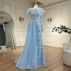 Arabic Mermaid Elegant Orange Luxury Evening Dresses Gowns Pearls Beaded For Women Party 2025 LA71649A
