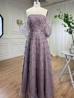 Arabisch Rosa Elegante Meerjungfrau Sexy Trägerlosen Perlen Lange Abendkleider Für Frauen Hochzeit Party 2025 LA72130 