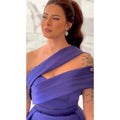 Arabisch Lila Meerjungfrau Satin Mit Überrock Spitze Perlen Abendkleider Kleider 2025 Elegant Für Frauen Party LA72181 