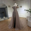 Karamellfarbenes Abendkleid für Damen, Hochzeitsfeier 2025, LA72603 
