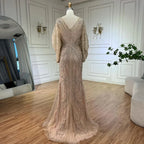 Arabisch Tiffny Meerjungfrau Schwarz Luxus Perlen Abendkleider Kleider Diamant Für Frauen Hochzeit Party 2025 LA72288A 
