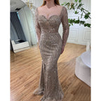 Arabisch Türkis Elegante Meerjungfrau Hohe Split Perlen Abendkleider Kleider 2025 Für Frauen Hochzeit Party LA72093 