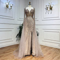 En oferta, sin devolución ni reembolso, vestido de noche árabe turquesa con escote en V, sirena, con cuentas, sexy, abierto, con abertura, para mujer, fiesta de boda LA72006 2025 