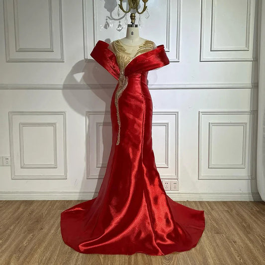 Luxus Designer Meerjungfrau Satin Abendkleider Kleider Für Party 2025 LA72902