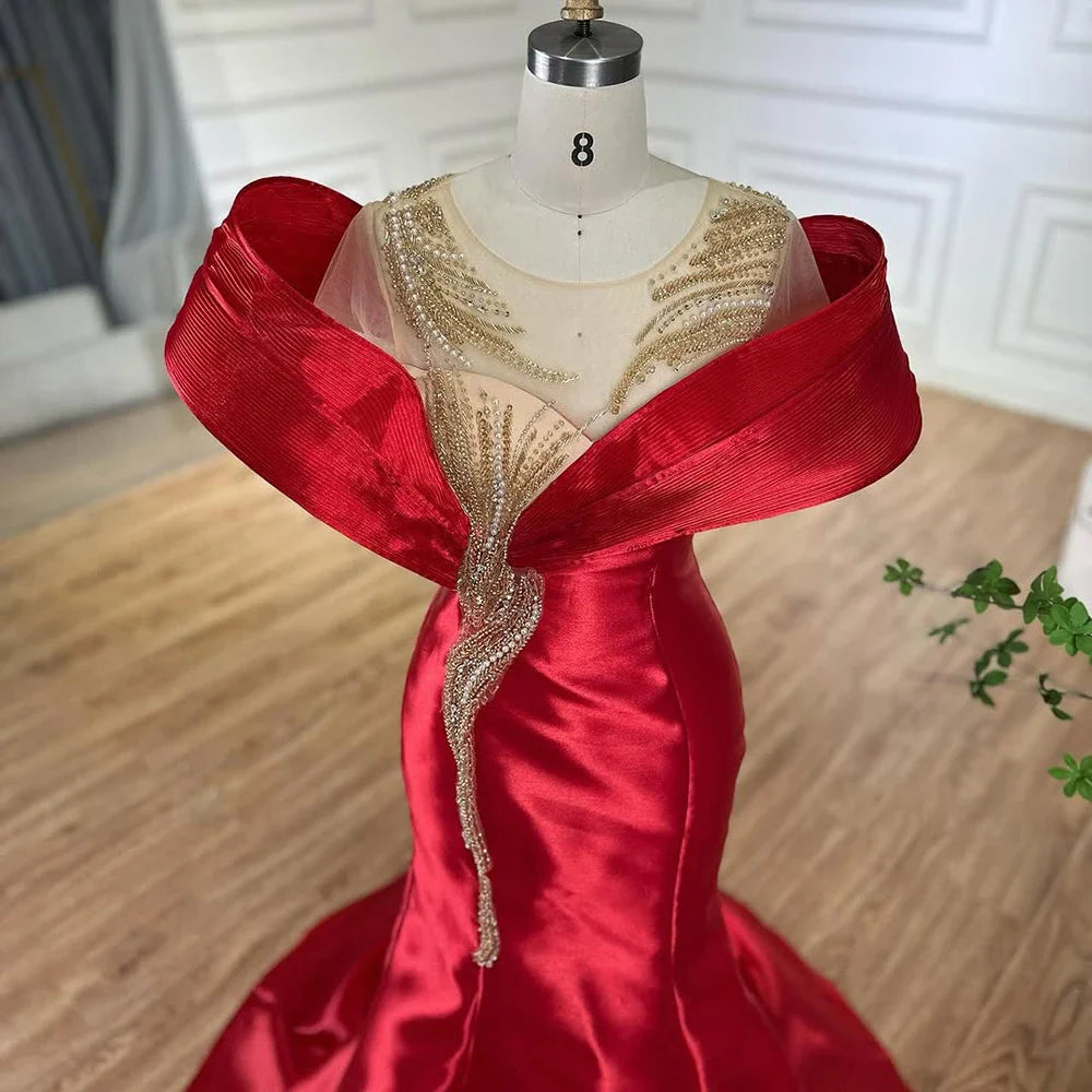 Luxus Designer Meerjungfrau Satin Abendkleider Kleider Für Party 2025 LA72902
