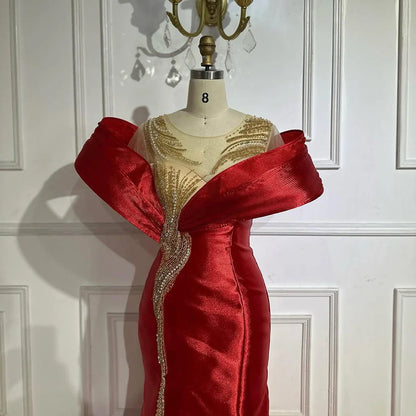 Luxus Designer Meerjungfrau Satin Abendkleider Kleider Für Party 2025 LA72902