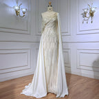 Vestido de noche elegante de sirena con mangas abullonadas y cuentas rosas, de lujo, para mujer, para fiesta de bodas, LA71694 