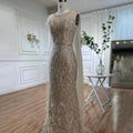 Chal de sirena beige con hilo, sexy, con cuentas y plumas, de lujo, estilo Dubái, para mujer, fiesta, LA72142 