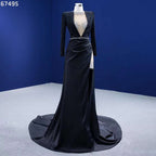Schwarz Meerjungfrau Elegante Luxus Perlen Abendkleider Kleider Für Frauen Party 2025 High-End Nach Maß HM67495 
