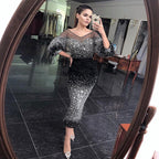 Black Mermaid Kralen Avond Jurken Elegante Luxe Enkelin 2025 Für Frauen Party LA71594 