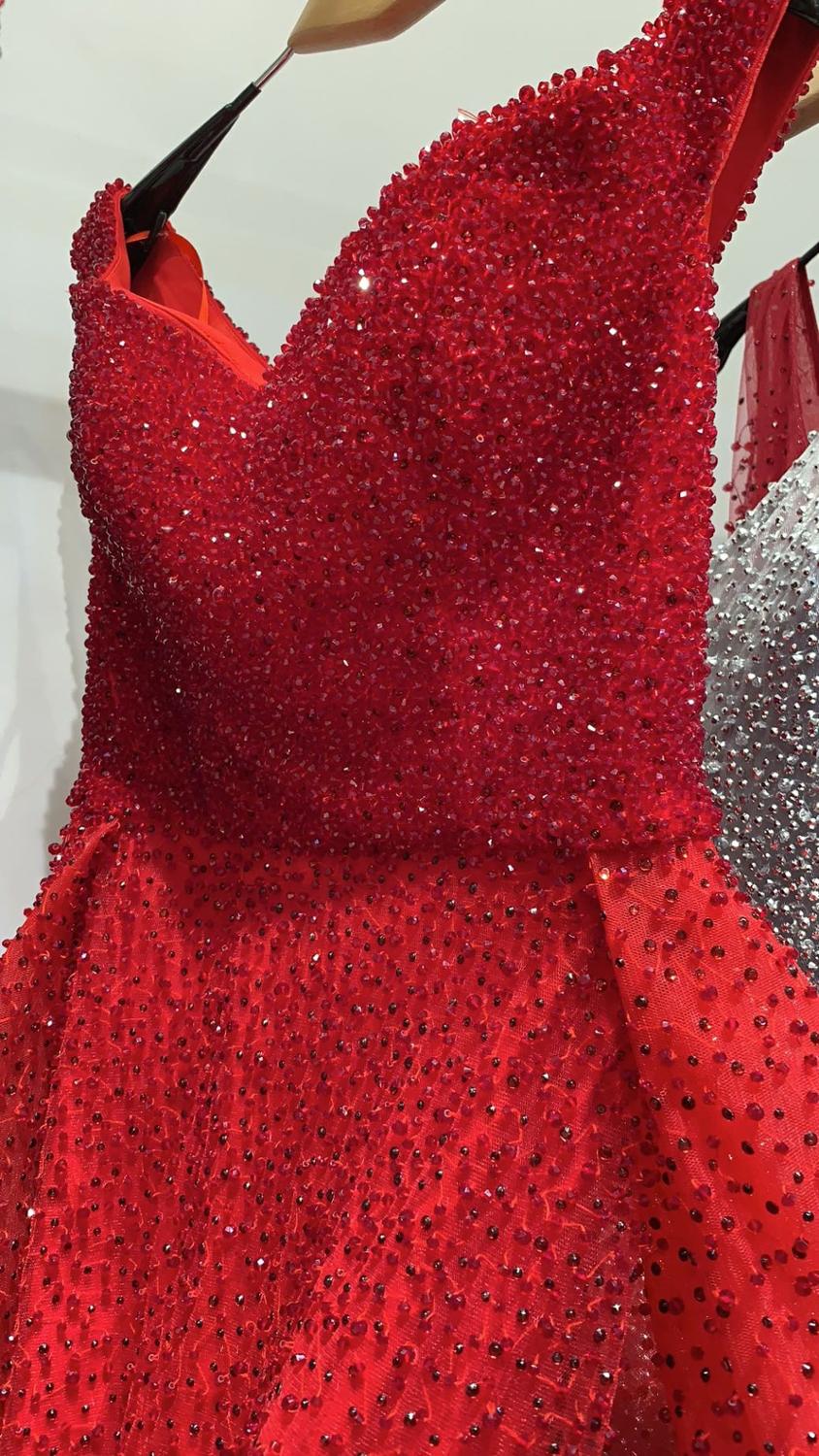 En oferta, sin devolución ni reembolso, vestido de noche negro de sirena sin mangas, sexy, con hombros descubiertos y cuentas de lujo para mujer, para fiesta 2025 LA70602 