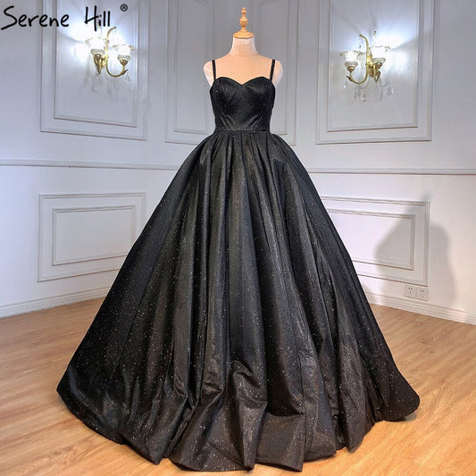 Vestidos de novia negros sexys 2025 de alta gama con tirantes finos HA2521, hechos a medida 