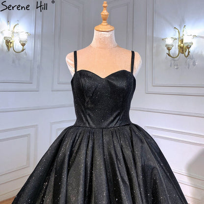 Vestidos de novia negros sexys 2025 de alta gama con tirantes finos HA2521, hechos a medida 