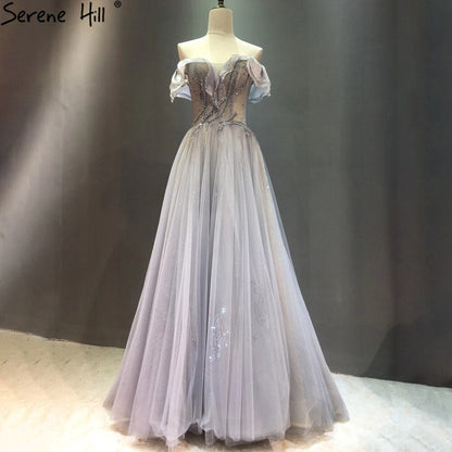 Blau A-linie Sexy Abendkleider Kleider 2025 Perlen Ärmellose Für Frauen Hochzeit Party LA71148 