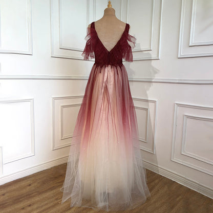 On Sale No Return No Refund Blue A-Line Sexy Evening Dresses Gowns 2025  Beaded Luxury For Women Wedding Party LA70775