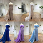 Blau Meerjungfrau Elegant Eine Schulter Abendkleider Kleider Luxus Perlen Perlen Für Frauen Hochzeit Party 2025 LA72244 