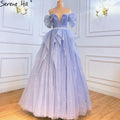 Blau Einfache Sexy Abendkleider Kleider 2025 Schatz A-linie Lace Up Für Frauen Party LA71158 