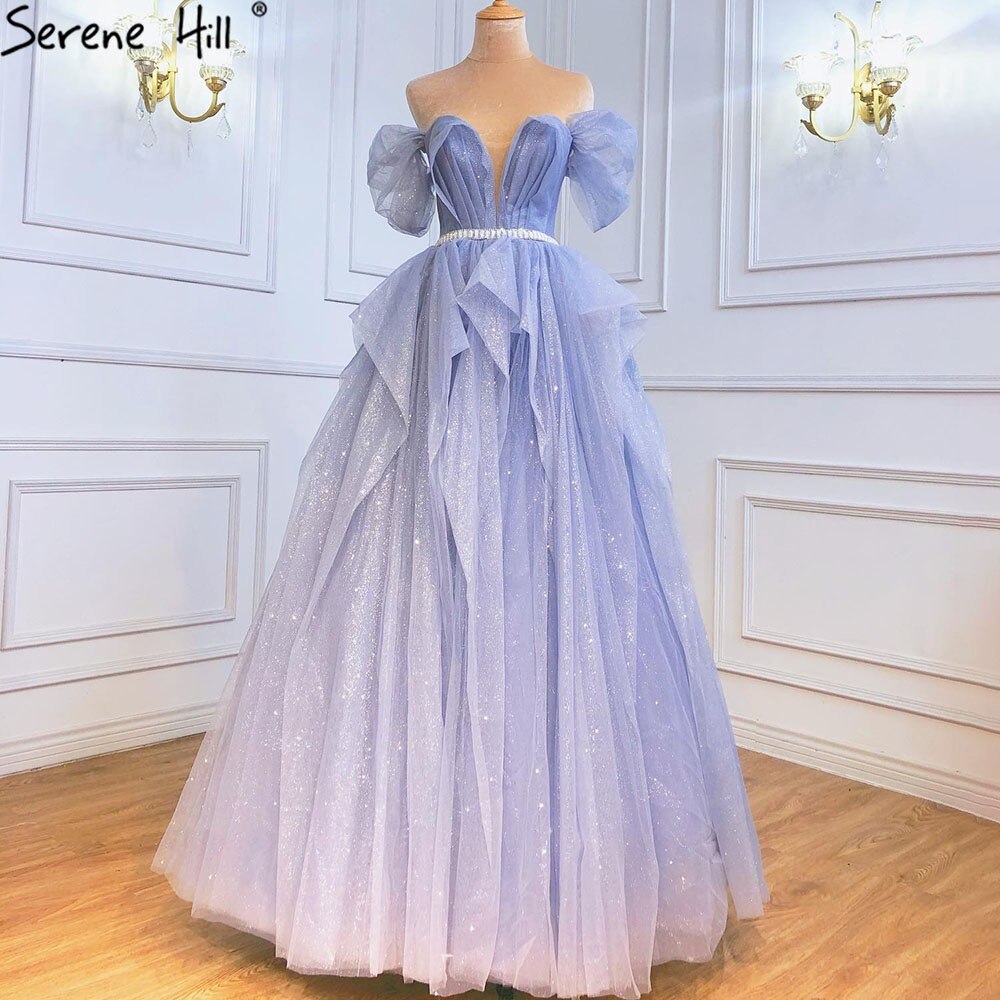 Blue Simple Sexy Evening Dresses Gowns 2025 Sweetheart A-Line Lace Up For Women Party LA71158
