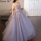 Blau Einfache Sexy Abendkleider Kleider 2025 Schatz A-linie Lace Up Für Frauen Party LA71158 