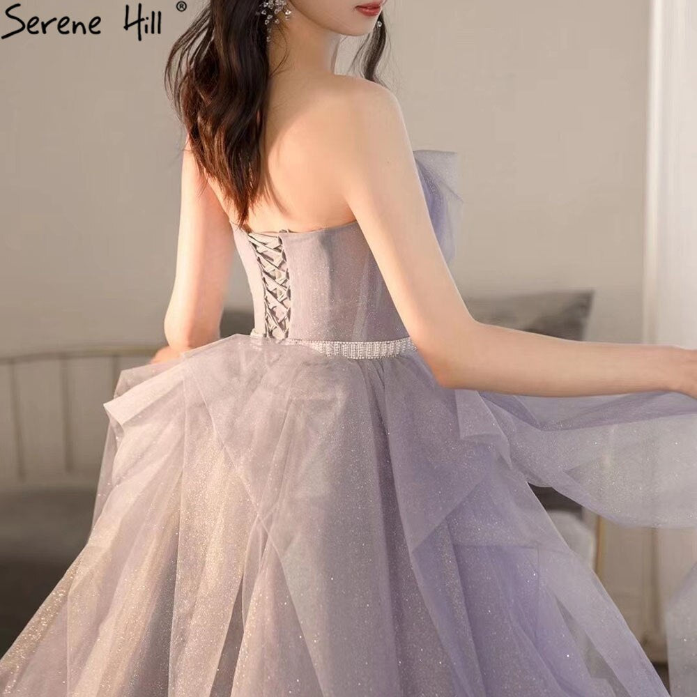 Blau Einfache Sexy Abendkleider Kleider 2025 Schatz A-linie Lace Up Für Frauen Party LA71158 
