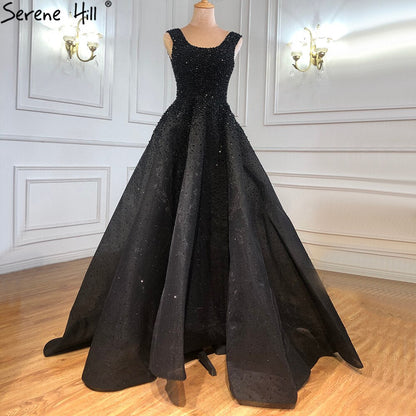 Vestido de noche de lujo estilo Dubái, corte A, con cuentas de cristal, sexy, con cordones, para mujer, para boda o fiesta, LA70232 
