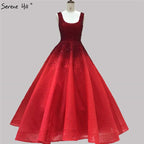 Vestido de noche de lujo estilo Dubái, corte A, con cuentas de cristal, sexy, con cordones, para mujer, para boda o fiesta, LA70232 