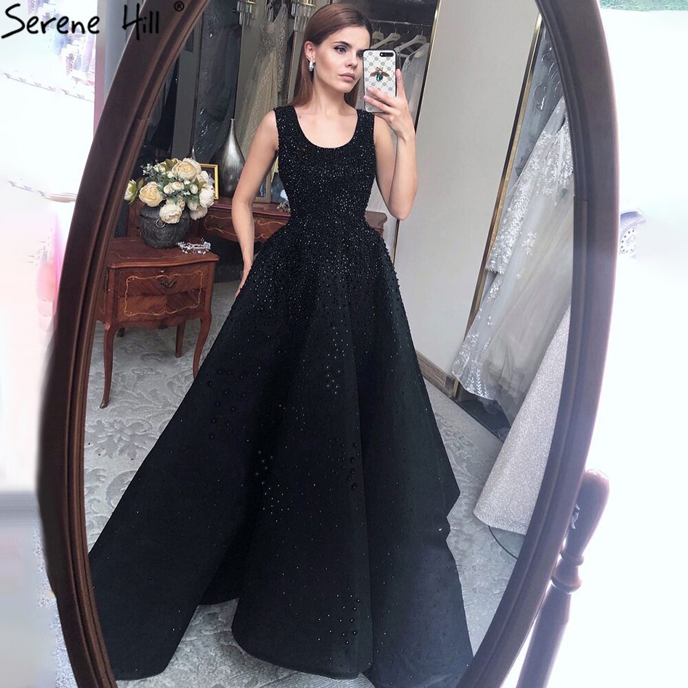 Vestido de noche de lujo estilo Dubái, corte A, con cuentas de cristal, sexy, con cordones, para mujer, para boda o fiesta, LA70232 