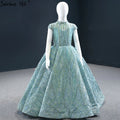 Vestidos de niña de las flores con mangas cortas en azul agua brillante para fiesta y boda 2025 HTA0051 