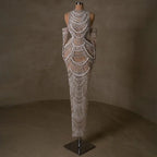 Arabia Nude Meerjungfrau Elegantes Abendkleid mit Perlen für formelle Anlässe 2025 LA72091A 