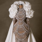 Arabia Nude Meerjungfrau Elegantes Abendkleid mit Perlen für formelle Anlässe 2025 LA72091A 