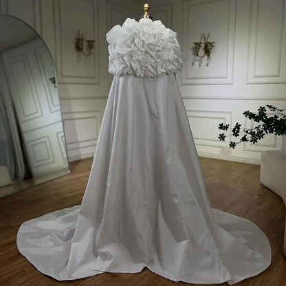 Arabia Weiß Nude Perlen Perlen Meerjungfrau Langer Umhang Dubai Abendkleid für formelle Anlässe LA72091C 
