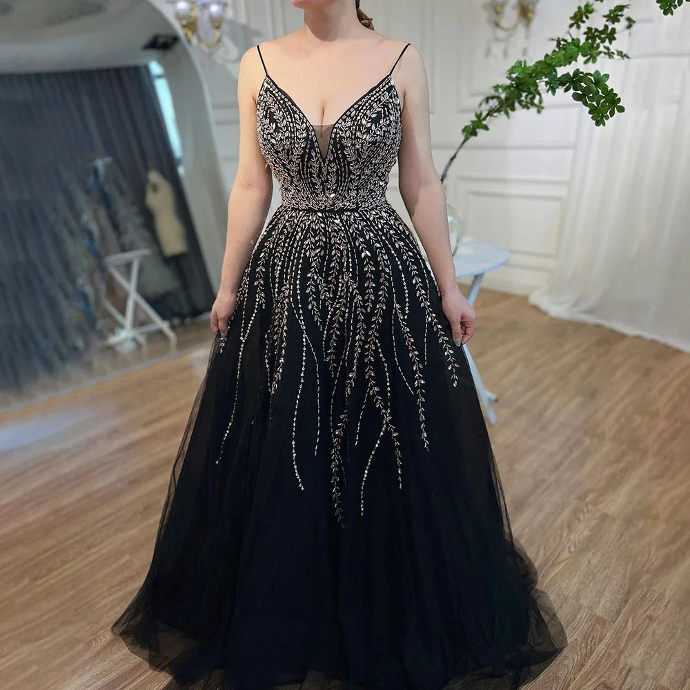 Vestido árabe largo de corte A con tirantes finos para graduación, fiesta escolar, graduación, LA71887 
